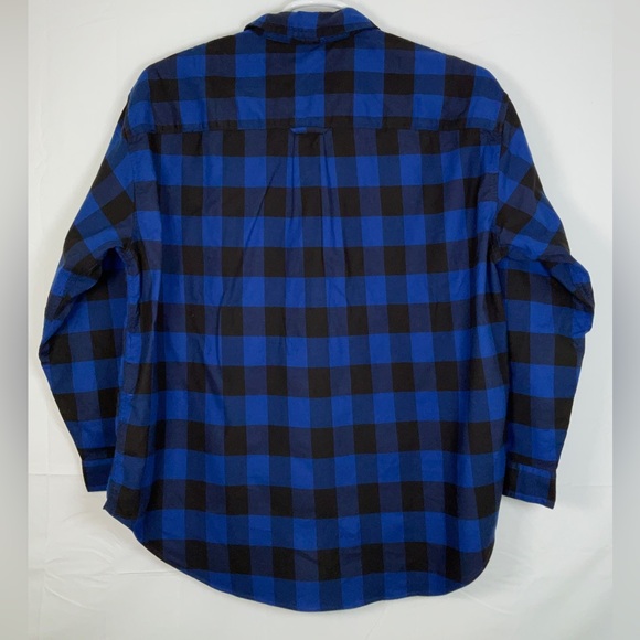 NWT Women’s Levi’s Long Sleeve Blue & Black Buffalo Plaid Flannel Shirt Large - Picture 6 of 6